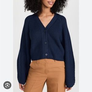 STAUD 100% wool Maribel cropped cardigan